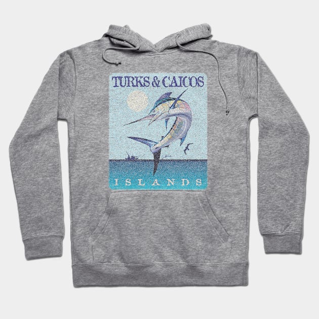 Turks & Caicos Islands Leaping Marlin (Distressed) Hoodie by jcombs